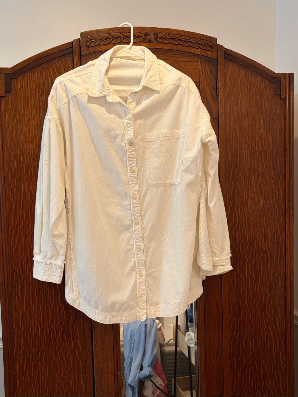 We The Free Oversized White Button-Down Shirt